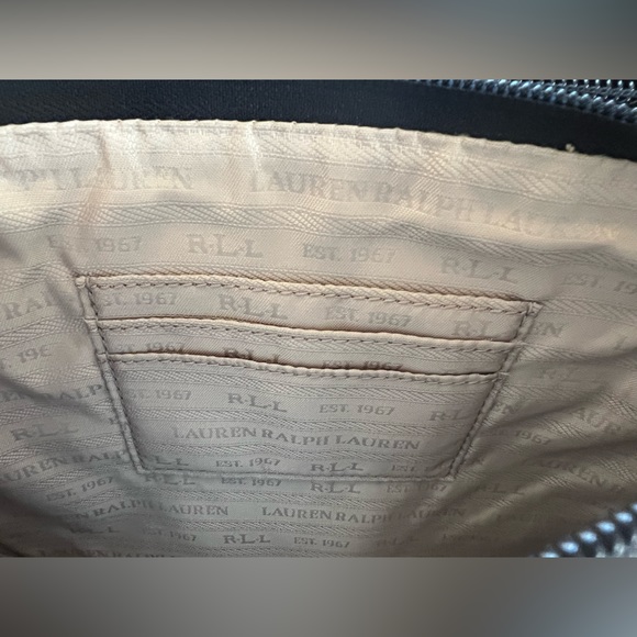 Ralph Lauren Black/White gingham new cross body 10” w x 7.25” h, 2 zipper areas. - Picture 5 of 6